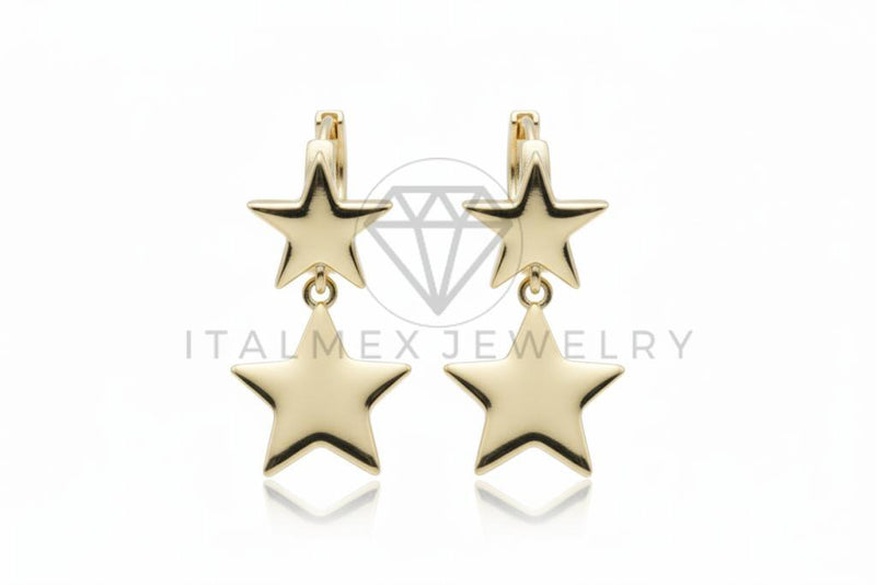 Arete de Lujo - 106613 - Huggie Estrellas - Oro Laminado 18K