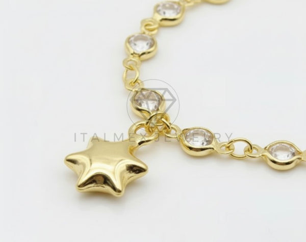 Pulsera de Lujo - 106626 - Pulsera Ajustable Estrella - Oro Laminado 18K