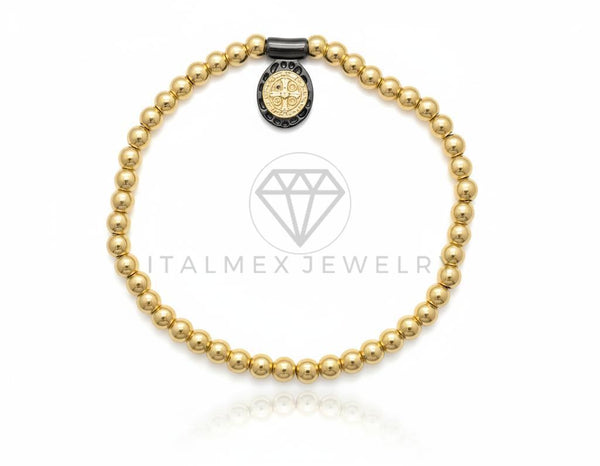 Pulsera de Lujo - 106630 - Pulsera Medalla - Oro Laminado 18K