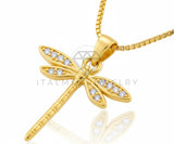 Collar Elegante - 106639 - Collar Libélula con CZ Clara - Oro Laminado 18K