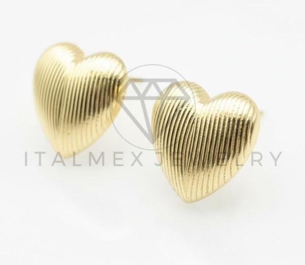 Arete de Lujo - 106754 - Arete Corazon- Oro Laminado 18K