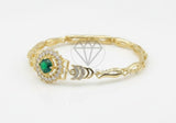 Pulsera de Lujo - 106749 - Pulsera CZ Verde y Clara - Oro Laminado 18K