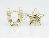 Arete de Lujo - 106764 - Huggie Estrella - Oro Laminado 18K