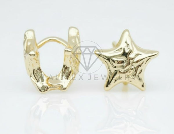 Arete de Lujo - 106764 - Huggie Estrella - Oro Laminado 18K