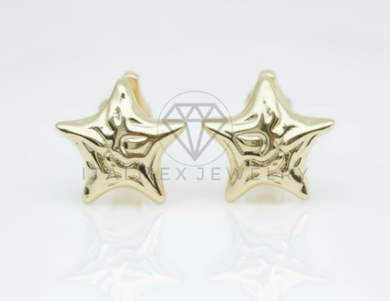 Arete de Lujo - 106764 - Huggie Estrella - Oro Laminado 18K