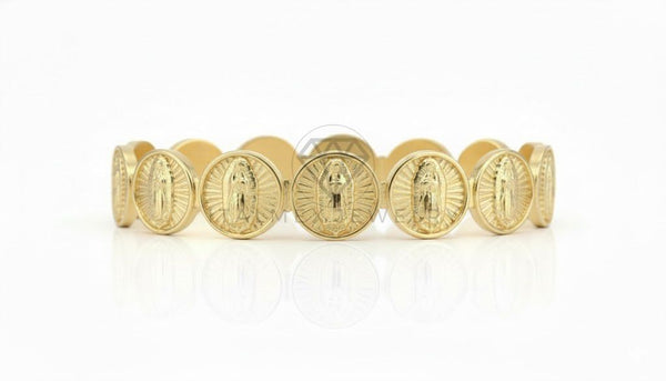 Pulsera de Lujo - 106785 - Pulsera Ajustable Virgen de Guadalupe - Oro Laminado 18K