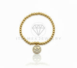 Pulsera de Lujo - 106786 - Pulsera Carita Feliz (Grande) CZ Clara - Oro Laminado 18K