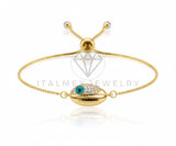 Pulsera de Lujo - 106788 - Pulsera Ajustable Concha CZ Clara - Oro Laminado 18K