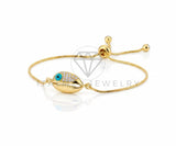 Pulsera de Lujo - 106788 - Pulsera Ajustable Concha CZ Clara - Oro Laminado 18K