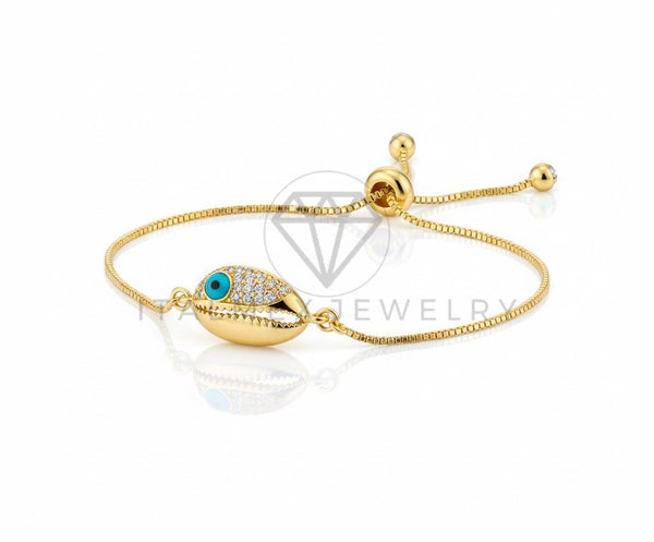 Pulsera de Lujo - 106788 - Pulsera Ajustable Concha CZ Clara - Oro Laminado 18K