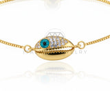 Pulsera de Lujo - 106788 - Pulsera Ajustable Concha CZ Clara - Oro Laminado 18K