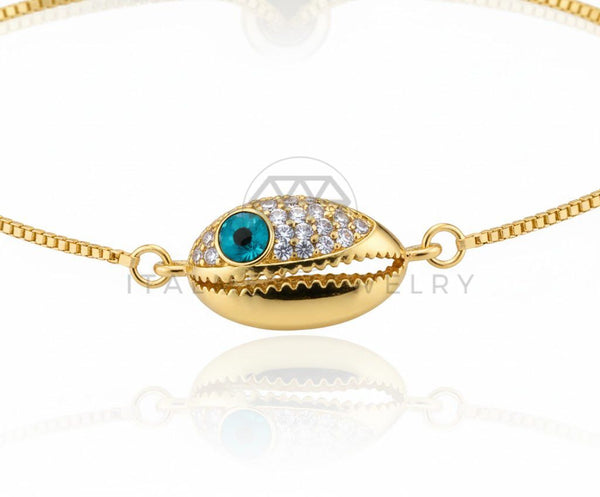Pulsera de Lujo - 106788 - Pulsera Ajustable Concha CZ Clara - Oro Laminado 18K