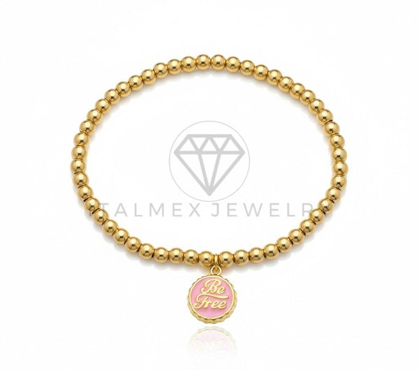 Pulsera de Lujo - 106792 - Pulsera  "Be Free" Rosa - Oro Laminado 18K