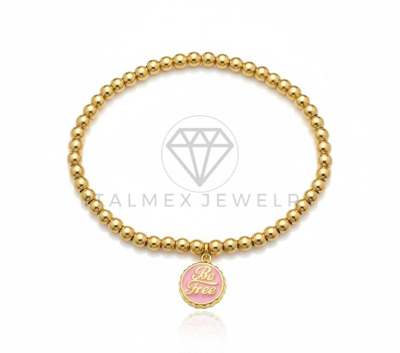 Pulsera de Lujo - 106792 - Pulsera  "Be Free" Rosa - Oro Laminado 18K