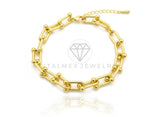 Pulsera de Lujo - 106794 - Pulsera Ajustable Pulsera Cadena Entrelazada - Oro Laminado 18K