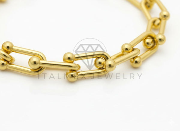 Pulsera de Lujo - 106794 - Pulsera Ajustable Pulsera Cadena Entrelazada - Oro Laminado 18K