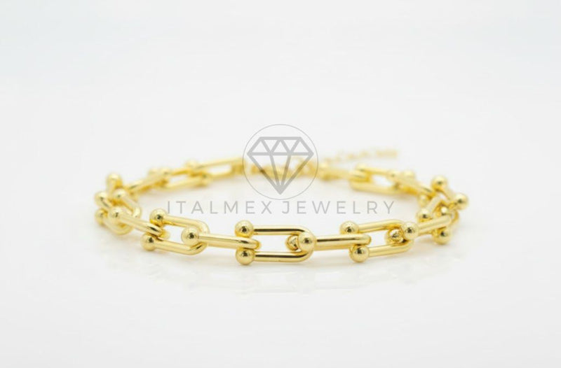 Pulsera de Lujo - 106794 - Pulsera Ajustable Pulsera Cadena Entrelazada - Oro Laminado 18K