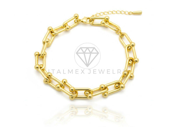 Pulsera de Lujo - 106794 - Pulsera Ajustable Pulsera Cadena Entrelazada - Oro Laminado 18K