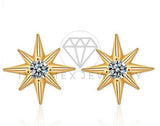 Arete de Lujo - 106797 - Arete Estrella CZ Clara - Oro Laminado 18K