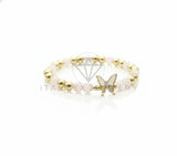 Pulsera de Lujo - 106833 - Pulsera Mariposa Blanca y CZ Clara - Oro Laminado 18K