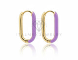 Arete de Lujo - 106825 - Arracada Morada - Oro Laminado 18K