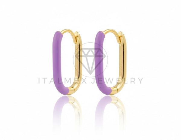 Arete de Lujo - 106825 - Arracada Morada - Oro Laminado 18K