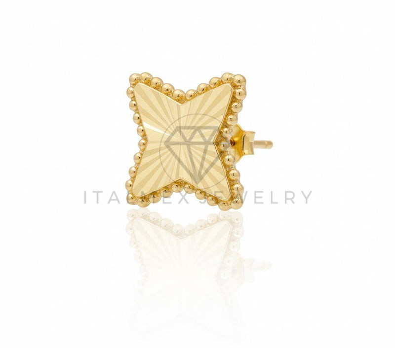 Arete de Lujo - 106828 - Broquel Inspirado Diseñador Europeo - Oro Laminado 18K