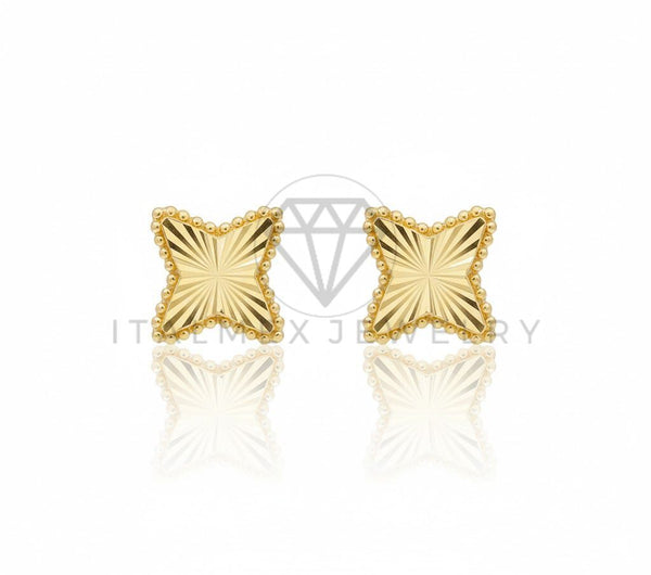 Arete de Lujo - 106828 - Broquel Inspirado Diseñador Europeo - Oro Laminado 18K