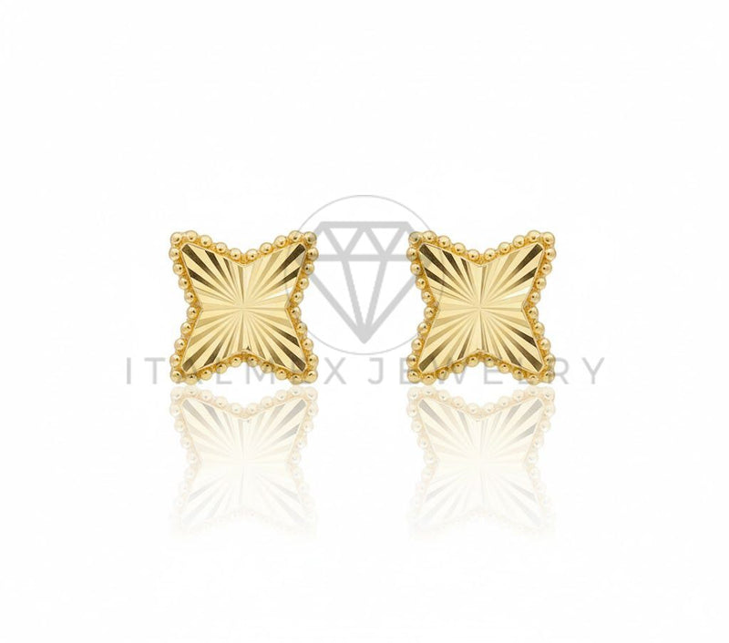 Arete de Lujo - 106828 - Broquel Inspirado Diseñador Europeo - Oro Laminado 18K