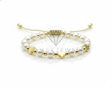 Pulsera de Lujo - 106915 - Pulsera Ajustable Perlitas Diseño Europeo - Oro Laminado 18K