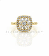 Anillo de Lujo - 106984 - Anillo Ajustable CZ Clara - Oro Laminado 18K