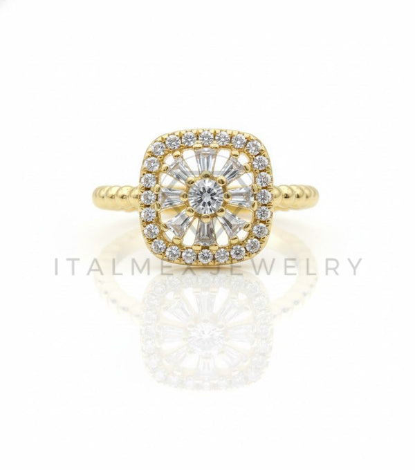 Anillo de Lujo - 106984 - Anillo Ajustable CZ Clara - Oro Laminado 18K
