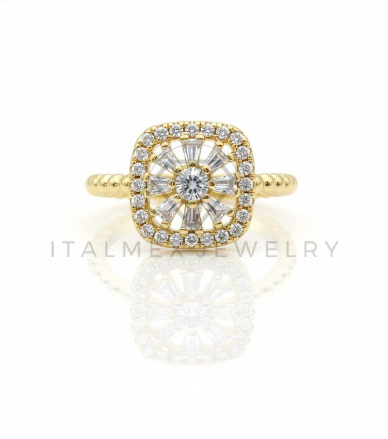 Anillo de Lujo - 106984 - Anillo Ajustable CZ Clara - Oro Laminado 18K