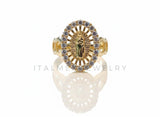 Anillo de Lujo - 106981 - Anillo Ajustable Virgen de Guadalupe CZ Clara - Oro Laminado 18K