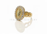 Anillo de Lujo - 106981 - Anillo Ajustable Virgen de Guadalupe CZ Clara - Oro Laminado 18K