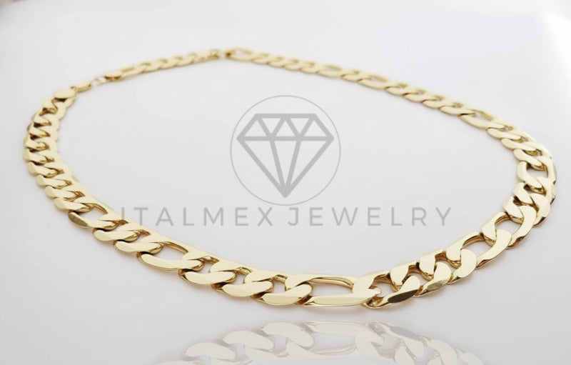 Cadena Clasica - 107013 - Cadena Estilo Figaro 24" Dorada Oro Laminado 18K