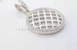 Dije Elegante - 107014 - Dije Circulo Diseño Malla CZ Clara - Plata Fina .925