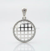 Dije Elegante - 107014 - Dije Circulo Diseño Malla CZ Clara - Plata Fina .925