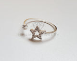 Anillo de Dama - 107019 - Anillo Ajustable Estrellita CZ Clara - Plata .925