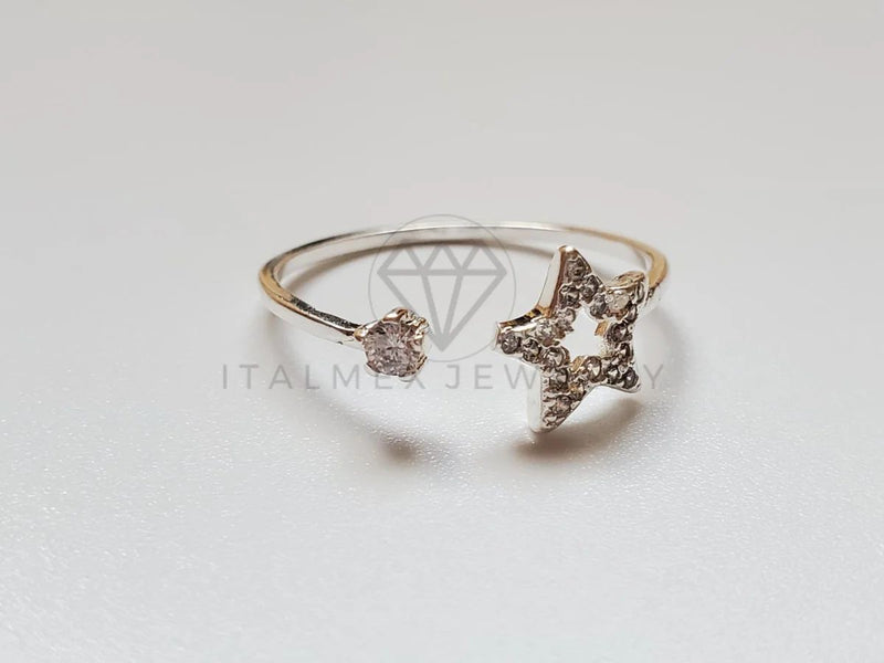 Anillo de Dama - 107019 - Anillo Ajustable Estrellita CZ Clara - Plata .925