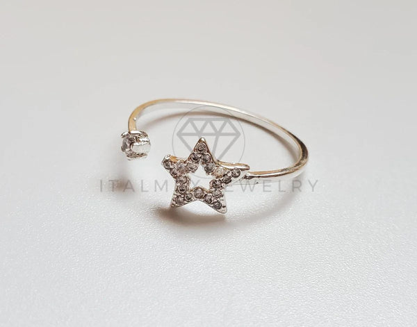 Anillo de Dama - 107019 - Anillo Ajustable Estrellita CZ Clara - Plata .925