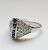 Anillo de Dama - 107018 - Anillo CZ Azul y Clara - Plata .925