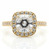 Anillo de Lujo - 106585 - Anillo Ajustable CZ Cuadrada Clara - Oro Laminado 18K