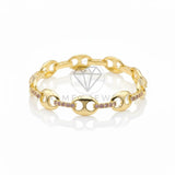 Pulsera de Lujo - 106752 - Pulsera Ovalada CZ Rosa - Oro Laminado 18K