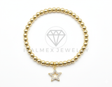 Pulsera de Lujo- 106416 - Pulsera Estrella CZ Clara - Oro Laminado 18K