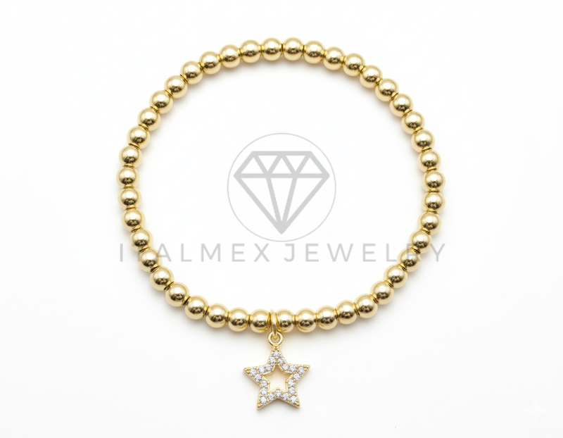 Pulsera de Lujo- 106416 - Pulsera Estrella CZ Clara - Oro Laminado 18K