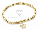 Pulsera de Lujo- 106416 - Pulsera Estrella CZ Clara - Oro Laminado 18K