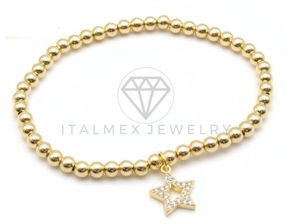 Pulsera de Lujo- 106416 - Pulsera Estrella CZ Clara - Oro Laminado 18K