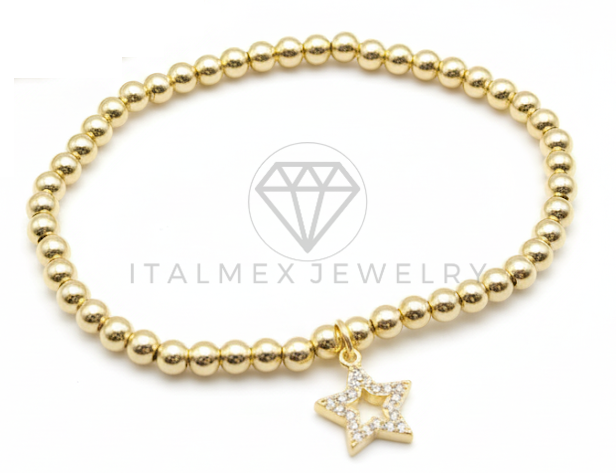 Pulsera de Lujo- 106416 - Pulsera Estrella CZ Clara - Oro Laminado 18K