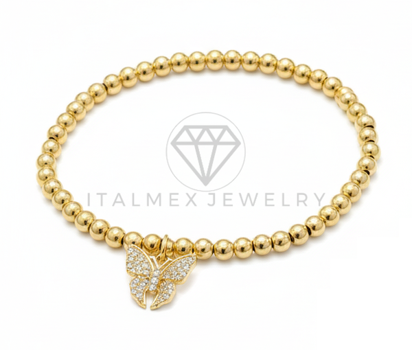 Pulsera de Lujo- 106417 - Pulsera Mariposa CZ Clara Oro Laminado 18K